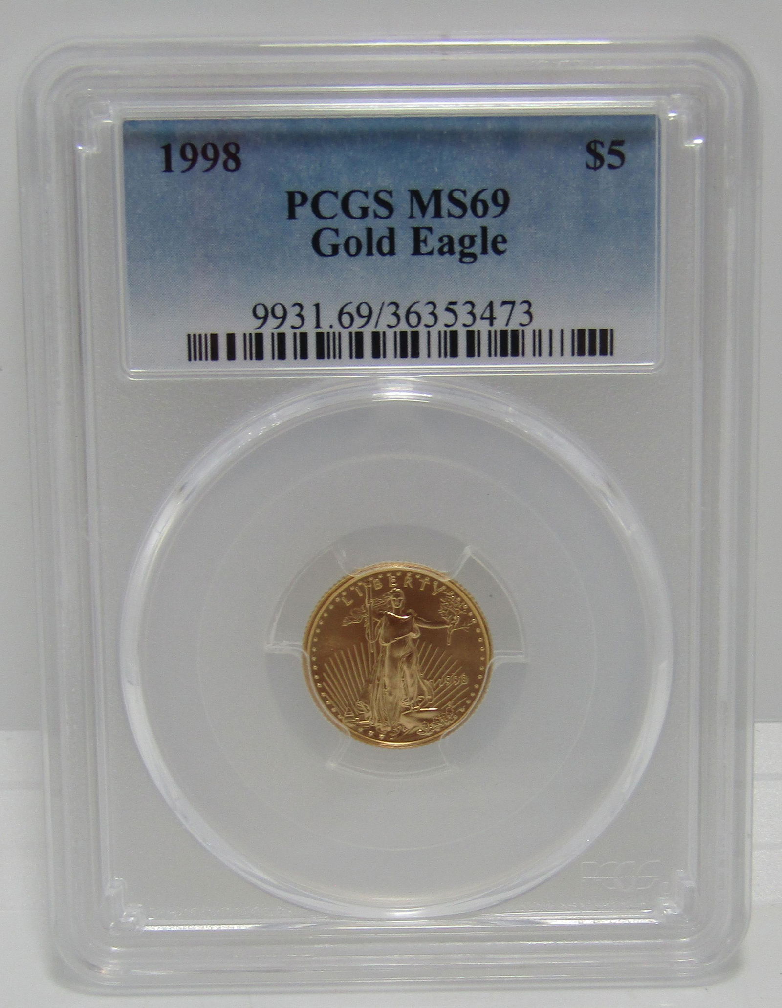 1998 GOLD $5 DOLLAR EAGLE COIN MS 69 (1 of 2)