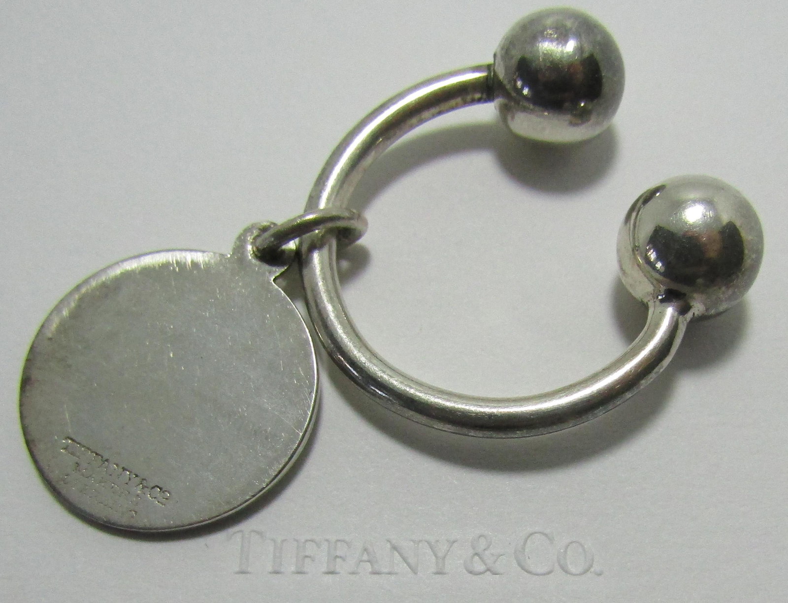TIFFANY & CO KEY RING STERLING SILVER W ID TAG (1 of 4)