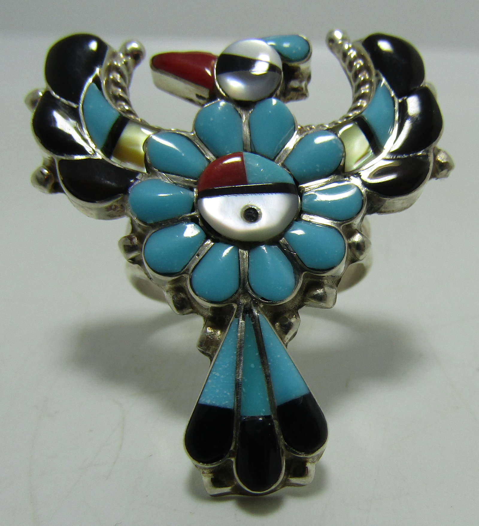 LONJOSE INLAY RING STERLING SILVER TURQUOISE (1 of 5)