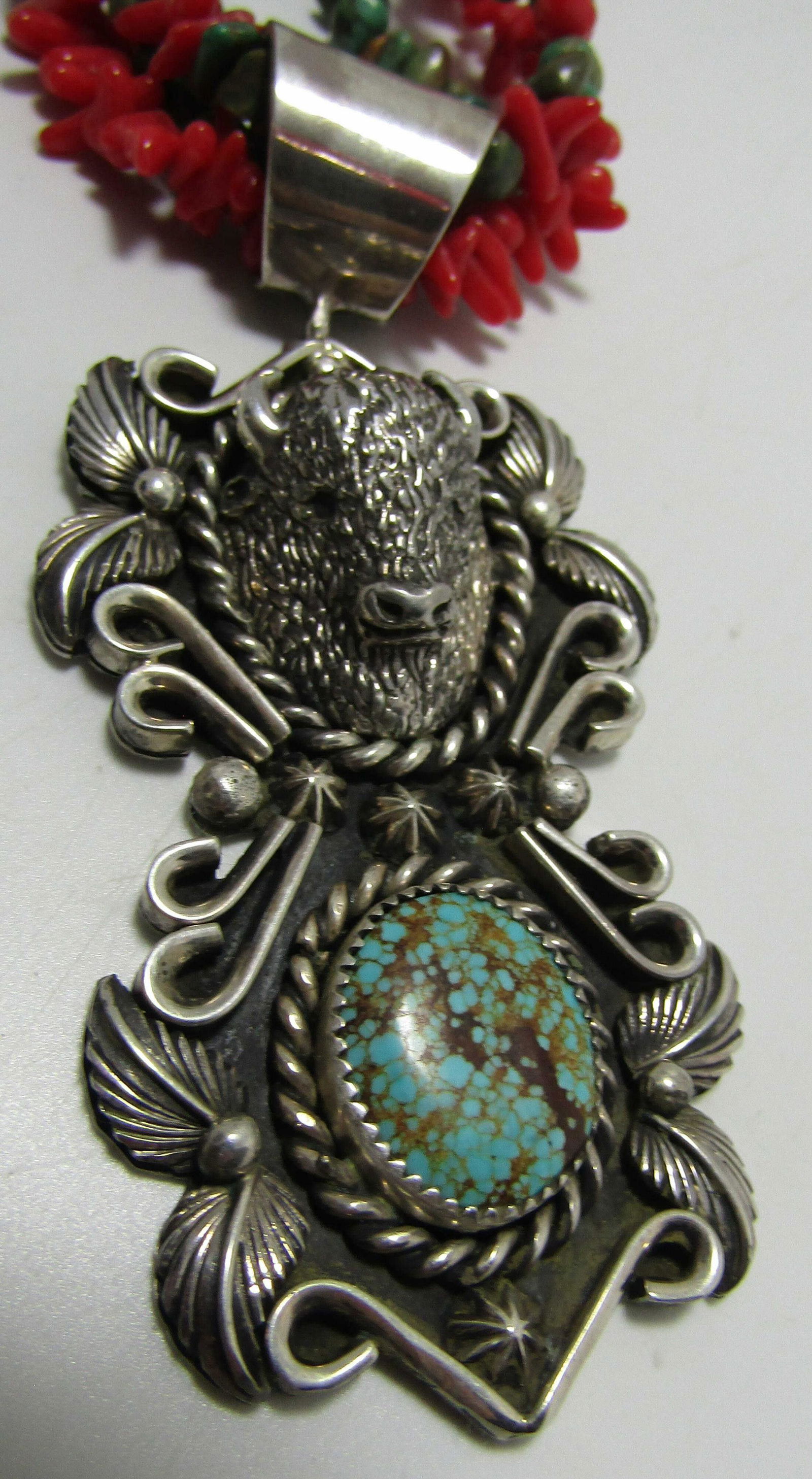 #8 SPIDERWEB TURQUOISE BUFFALO STERLING SILVER (1 of 8)