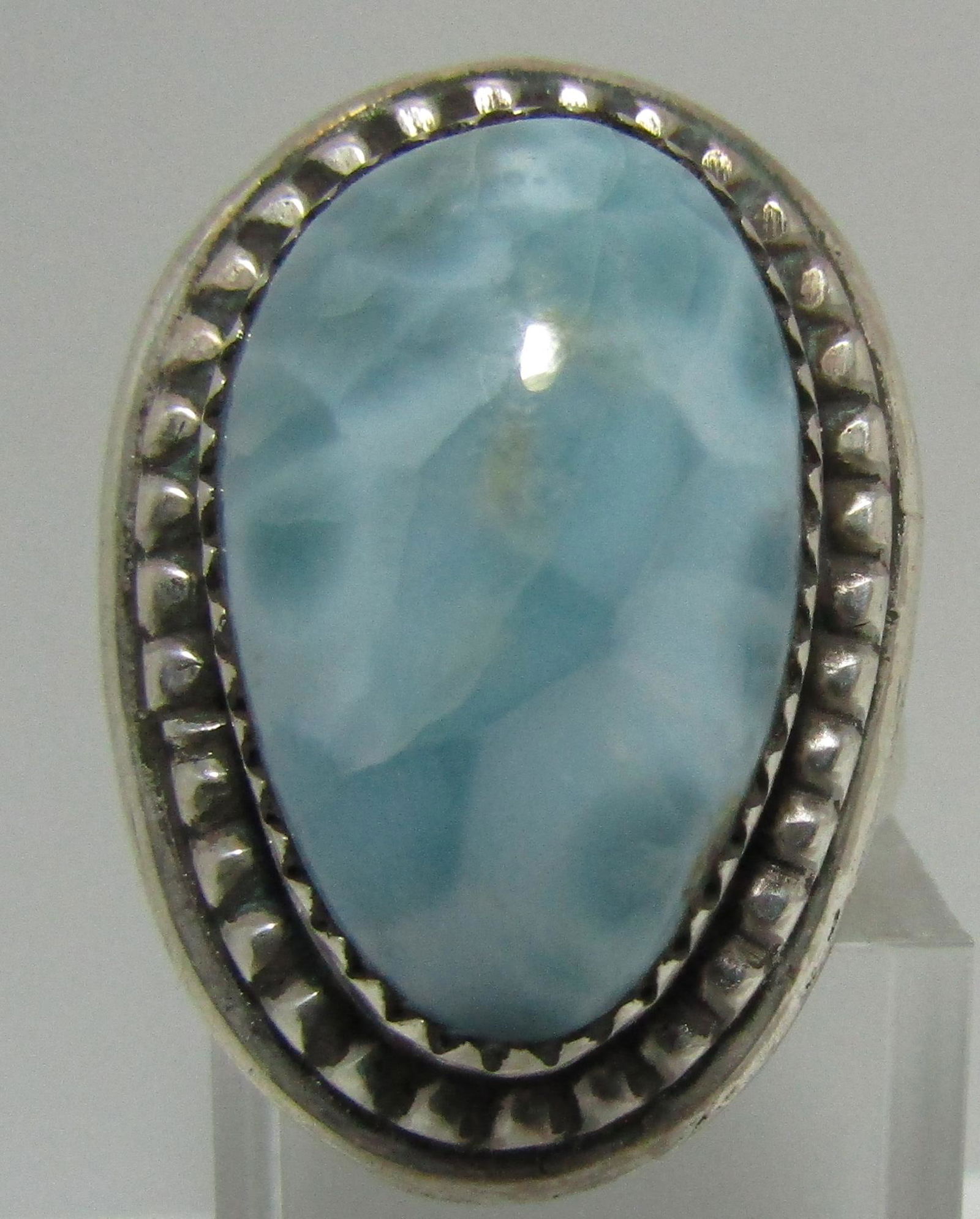 "KW" LARIMAR RING STERLING SILVER SIZE 7 (1 of 5)