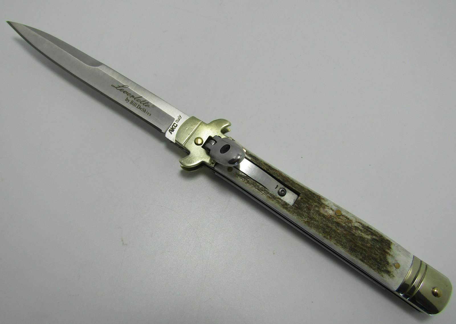 LARGE SWITCHBLADE STAG LEVERLETTO KNIFE (1 of 3)
