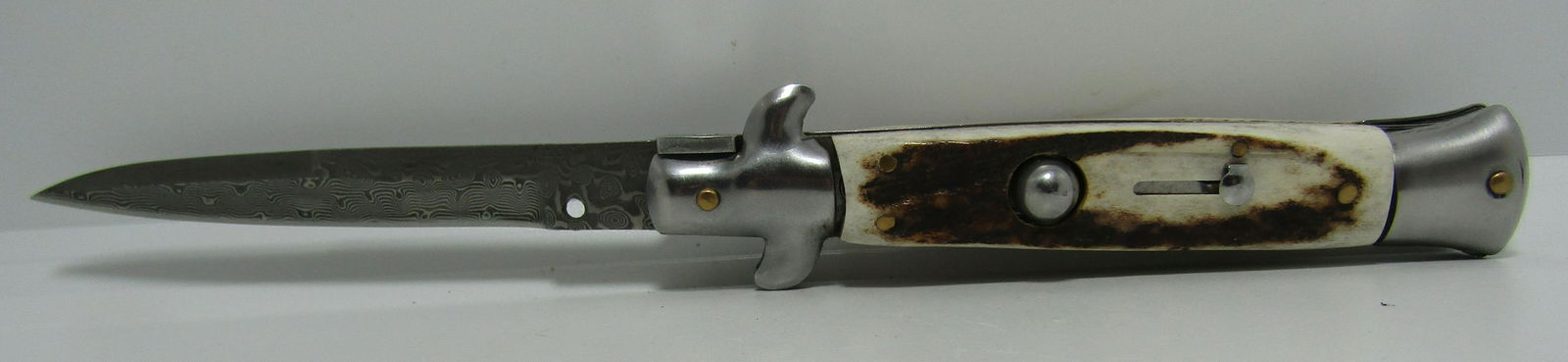 STAG SWITCHBLADE KNIFE DAMASCUS BLADE (1 of 6)