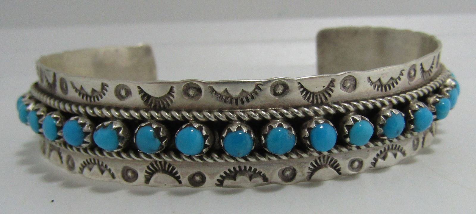 SNAKE EYE TURQUOISE CUFF BRACELET STERLING SILVER (1 of 4)