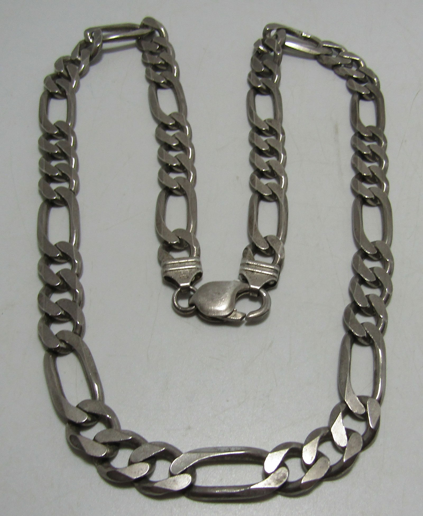 22" FIGARO LINK NECKLACE 67 GRAM STERLING SILVER (1 of 2)