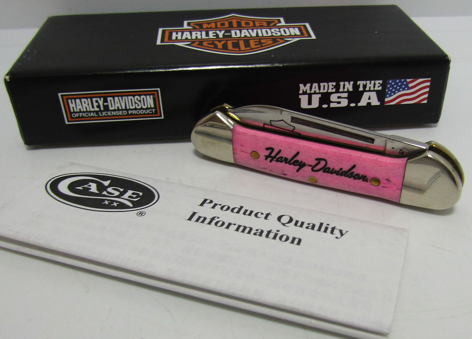 CASE HARLEY DAVIDSON KNIFE IN BOX 2 BLADE (1 of 3)
