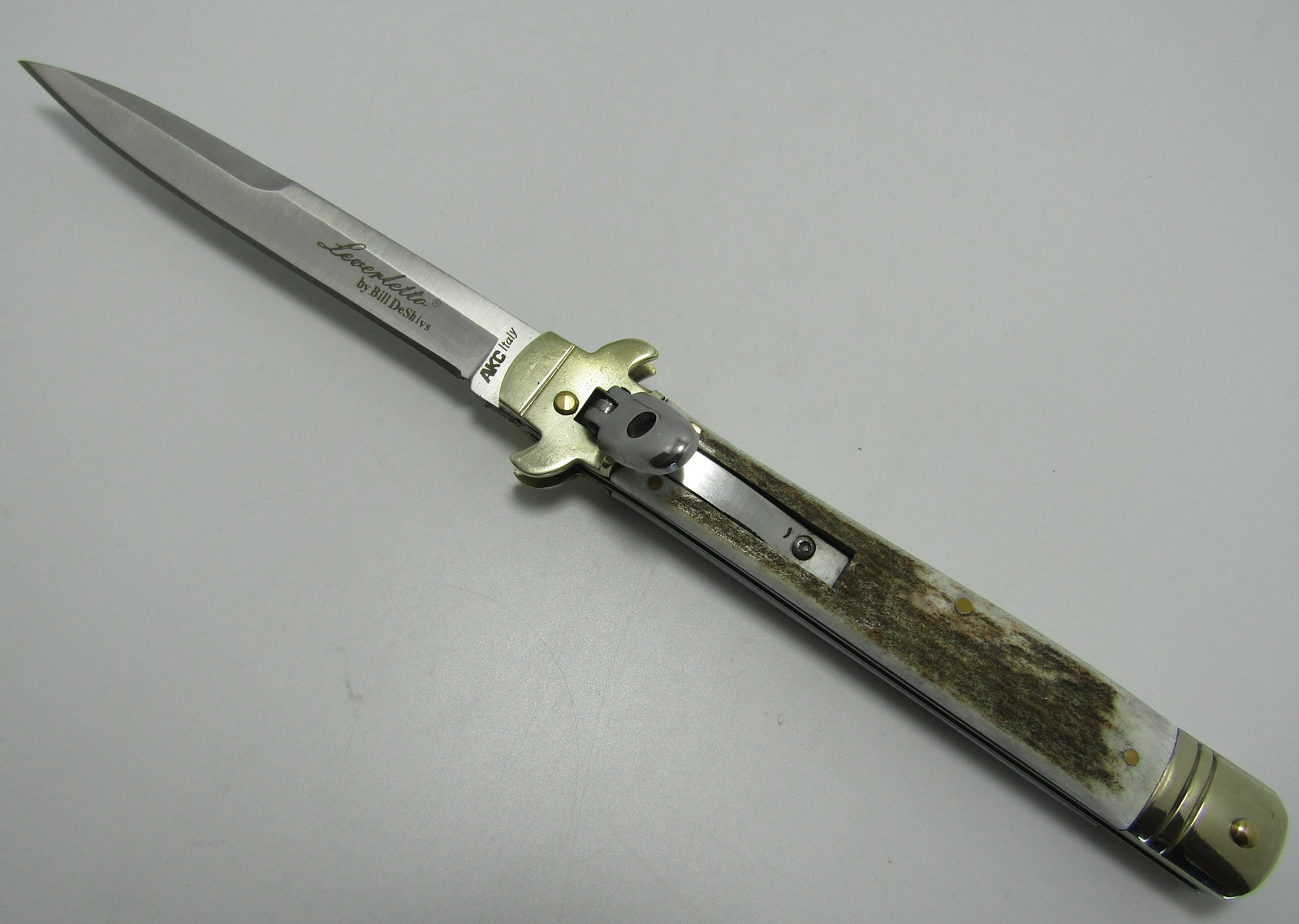 LARGE SWITCHBLADE STAG LEVERLETTO KNIFE (1 of 3)