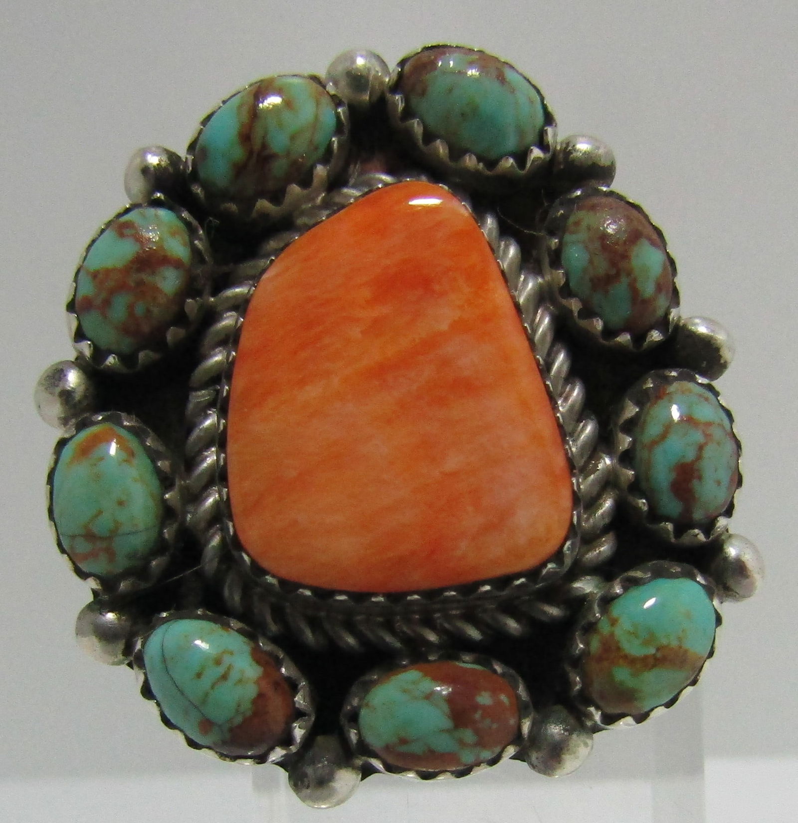 ELLA COWBOY TURQUOISE SOS RING STERLING SILVER (1 of 4)