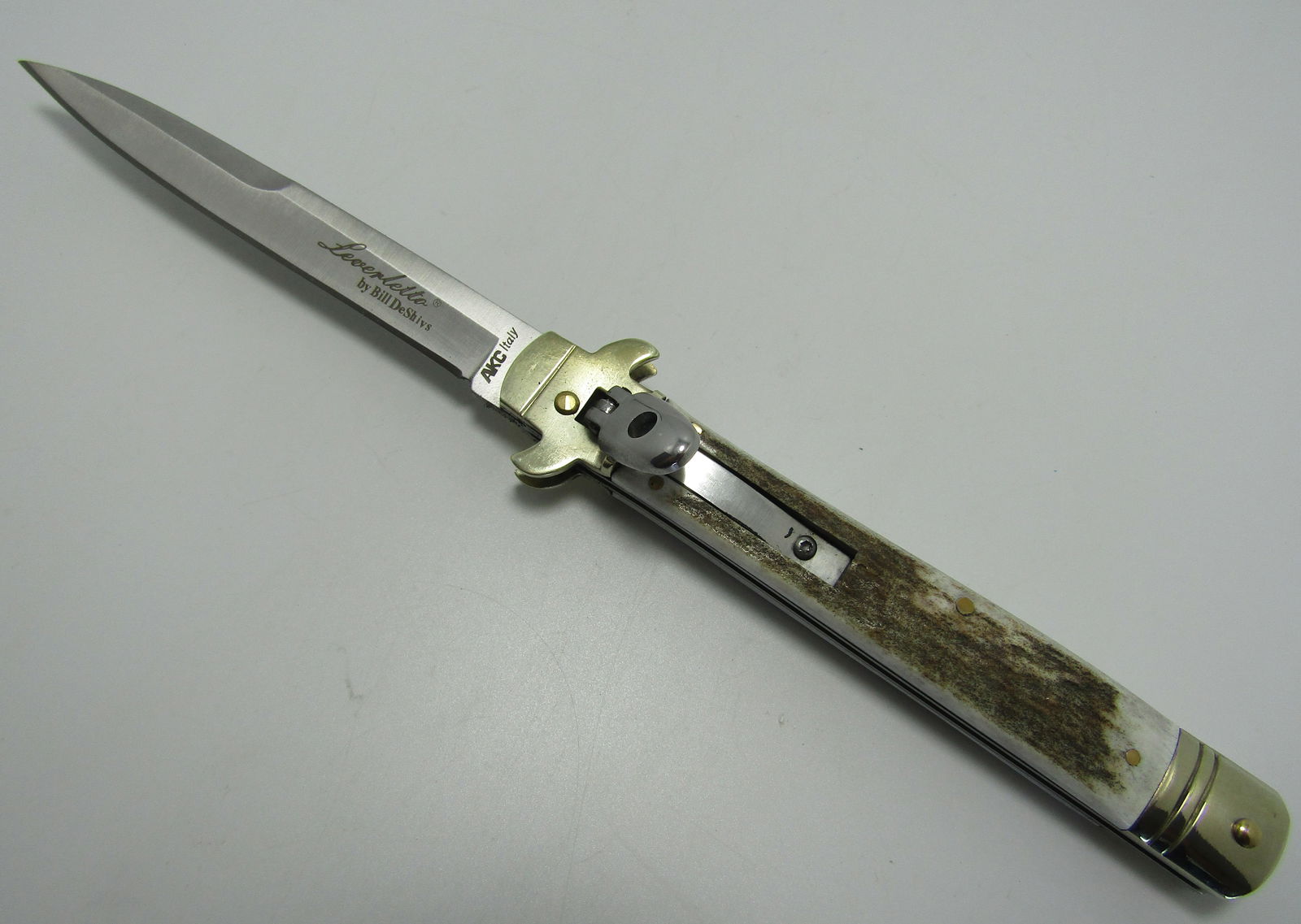LARGE SWITCHBLADE STAG LEVERLETTO KNIFE (1 of 3)