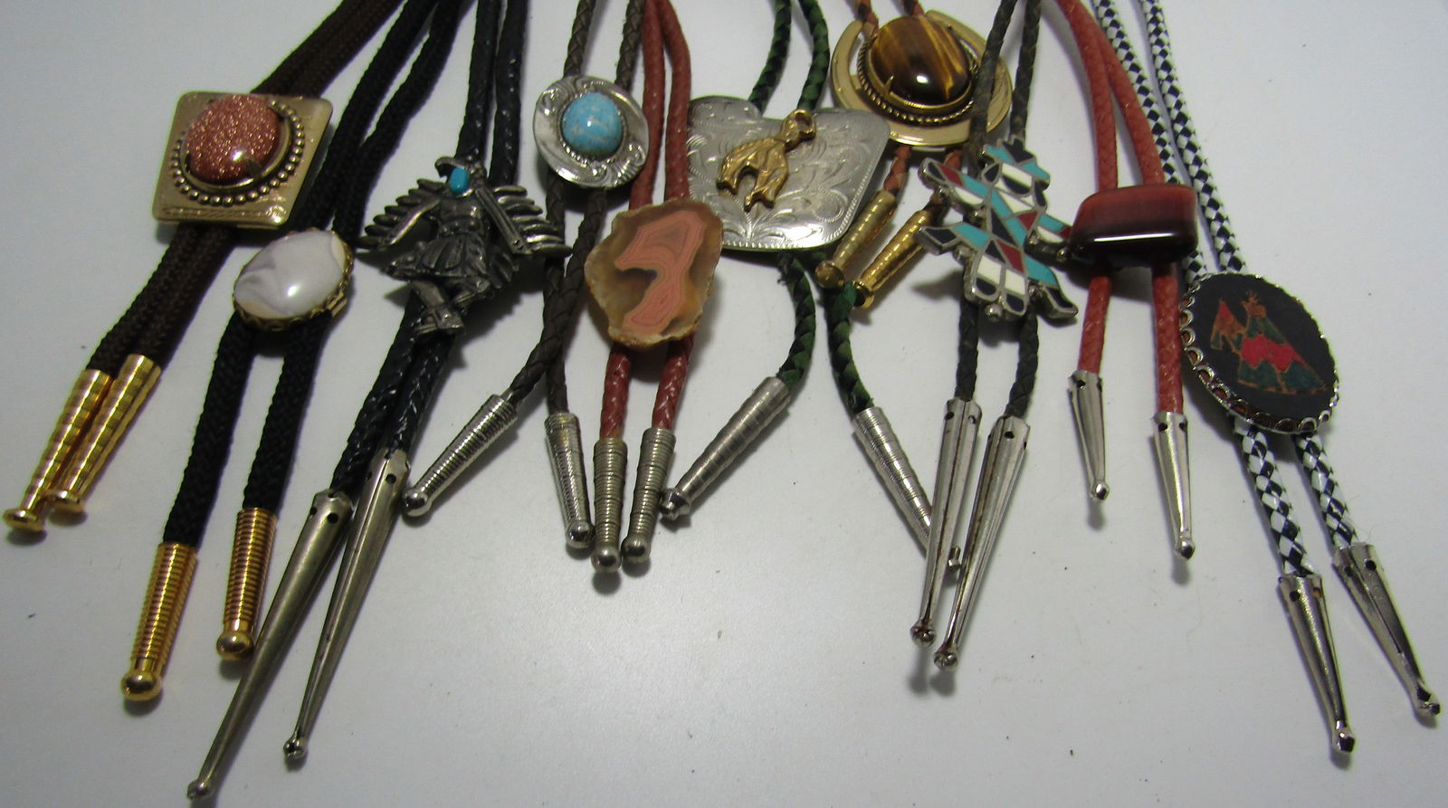 10 BOLO TIE NECKLACES LOT COLLECTION (1 of 3)