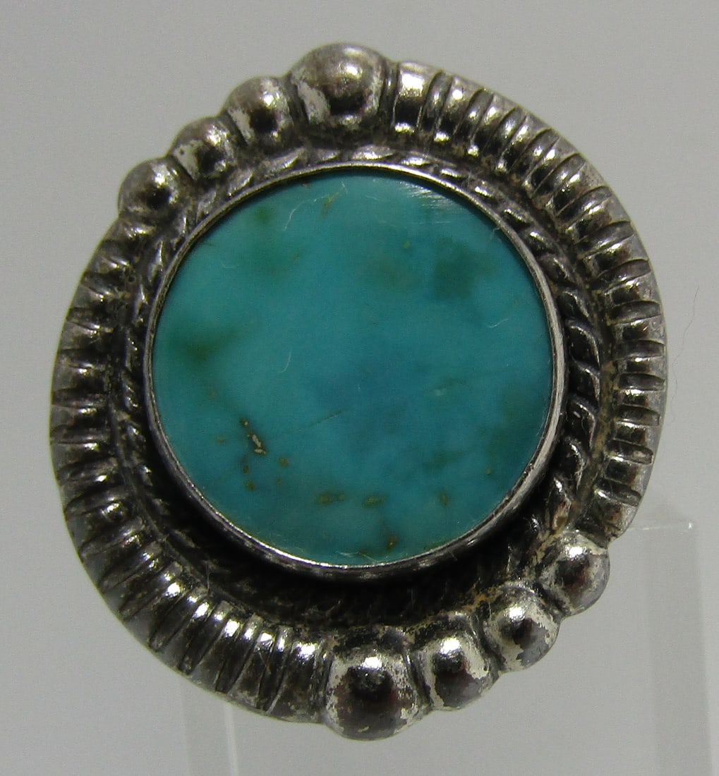 MAISEL TURQUOISE RING STERLING SILVER FRED HARVEY (1 of 4)