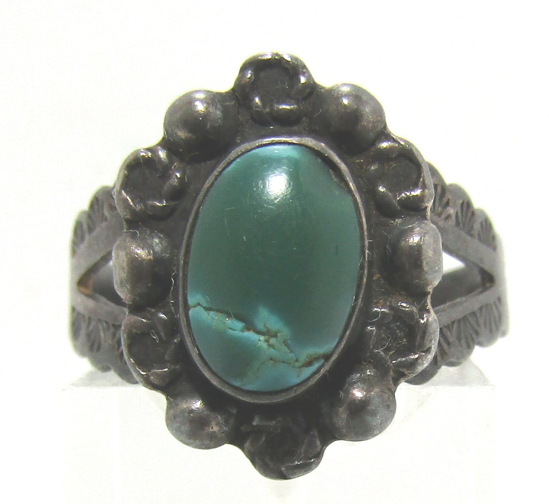 FRED HARVEY ERA TURQUOISE RING STERLING SILVER (1 of 4)