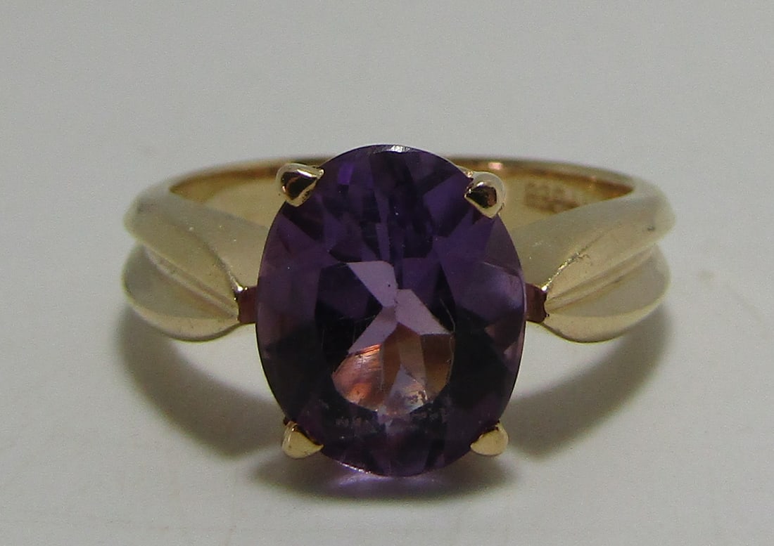 2.3CT AMETHYST RING 14K GOLD SIZE 5 1/2 (1 of 2)