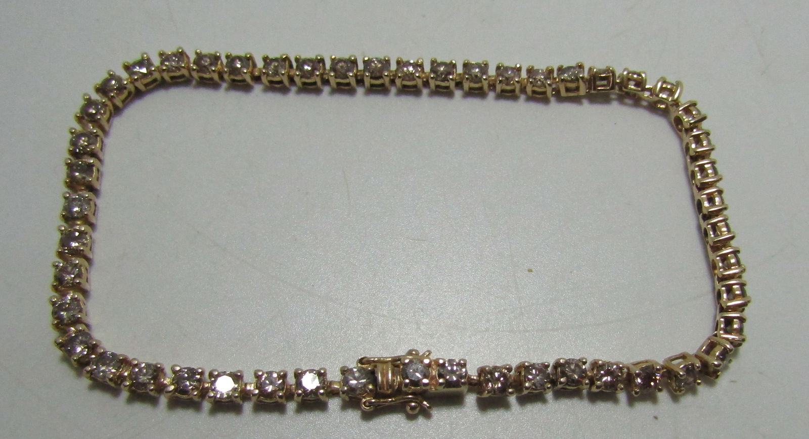 3CT 49 DIAMOND TENNIS BRACELET 14K GOLD 8.6GRAM (1 of 8)