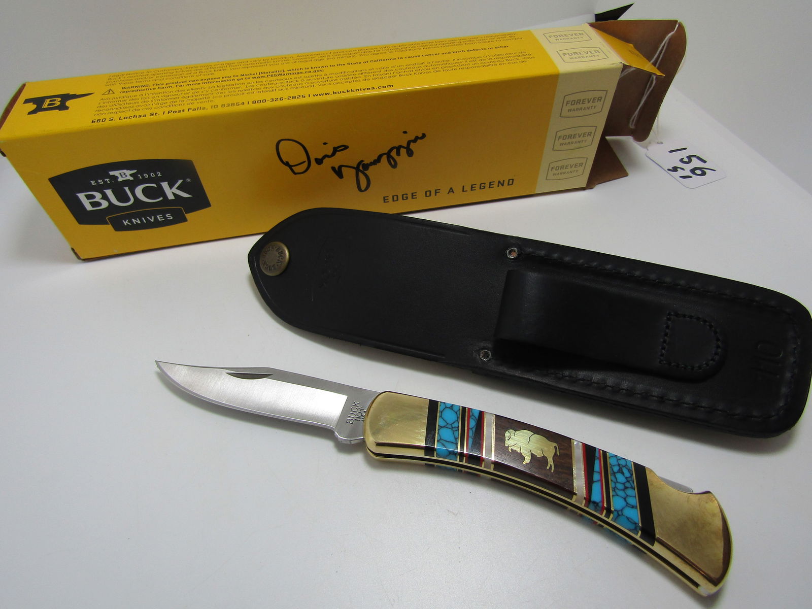 NAVAJO YAZZIE TURQUOISE BUCK KNIFE 110 (1 of 5)