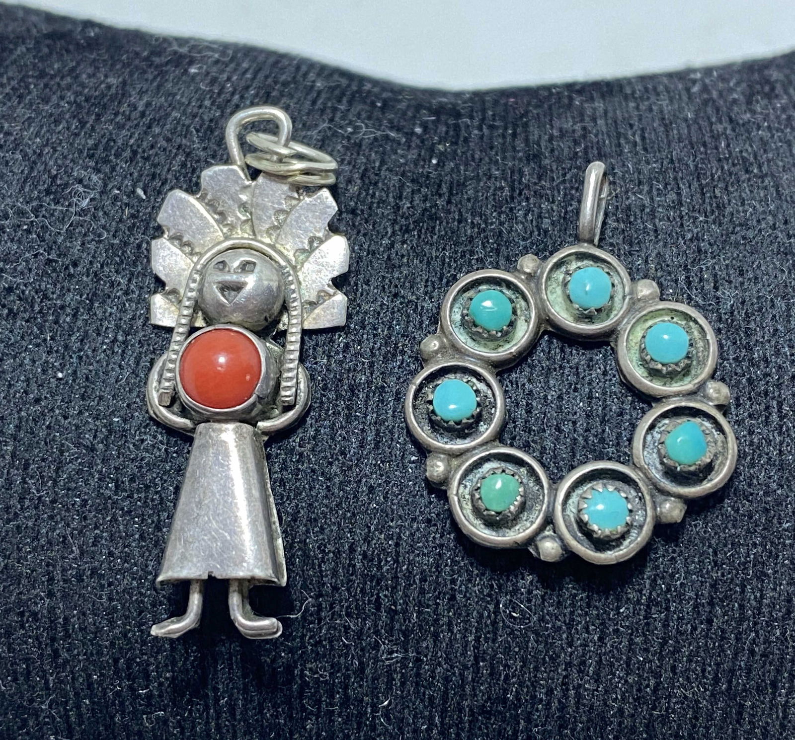 2 NATIVE AMERICAN STERLING PENDANT CHARMS (1 of 4)