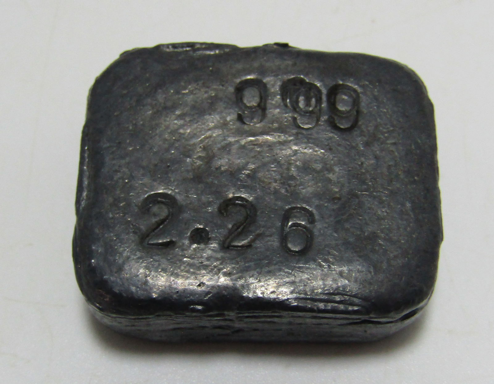OLD SILVER INGOT 2.26 OZ  JB TN (1 of 2)