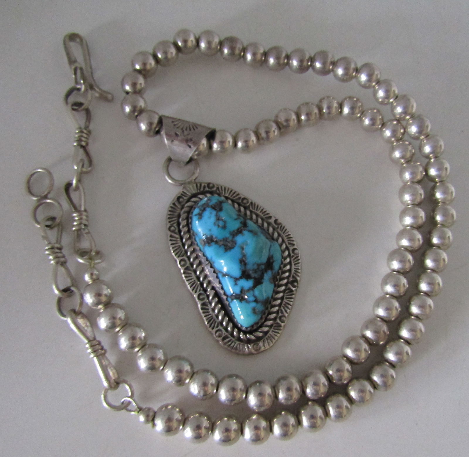 RAY KANTEENA TURQUOISE NECKLACE STERLING SILVER (1 of 2)