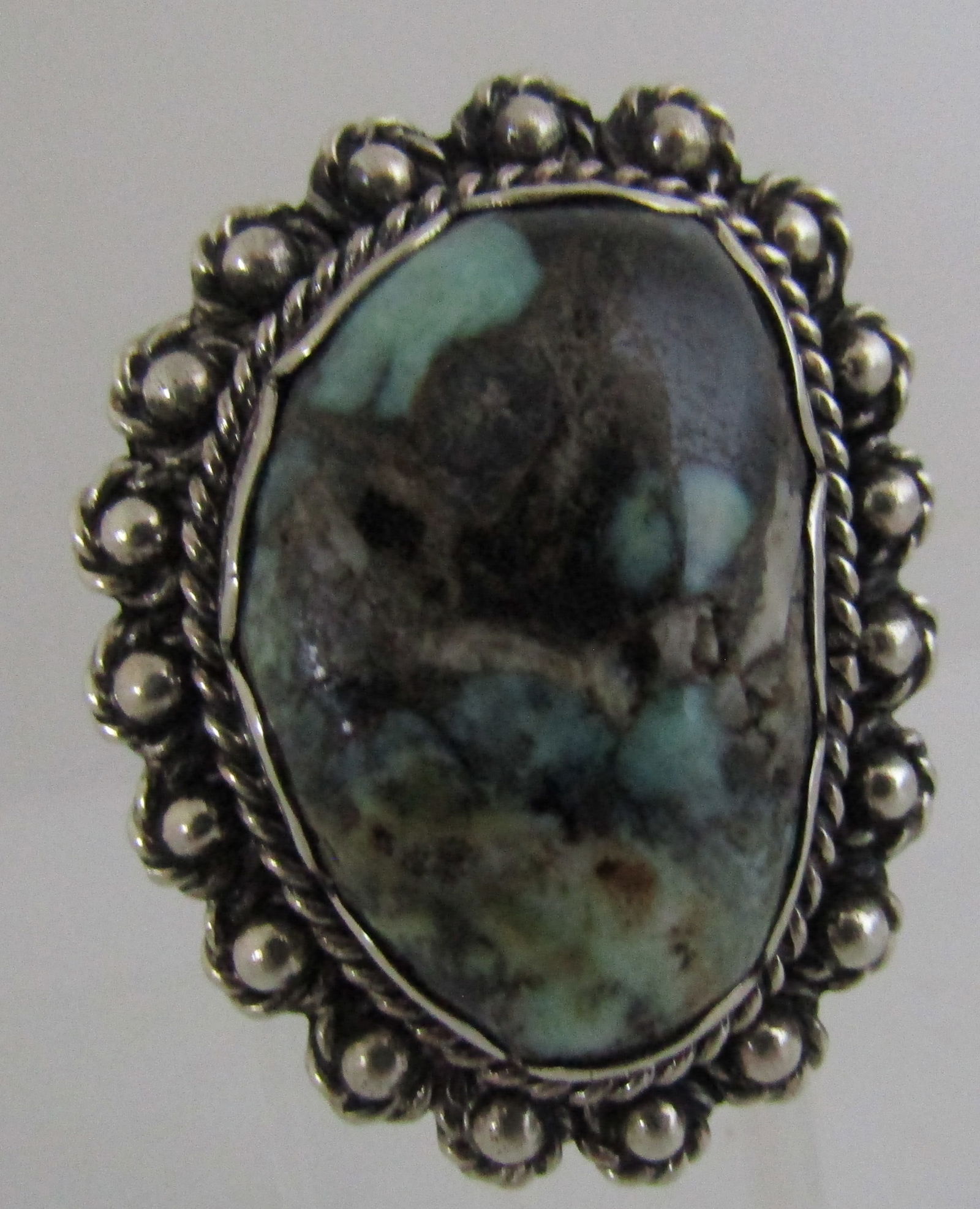 SIGNED "T" GEM TURQUOISE RING STERLING SILVER (1 of 6)