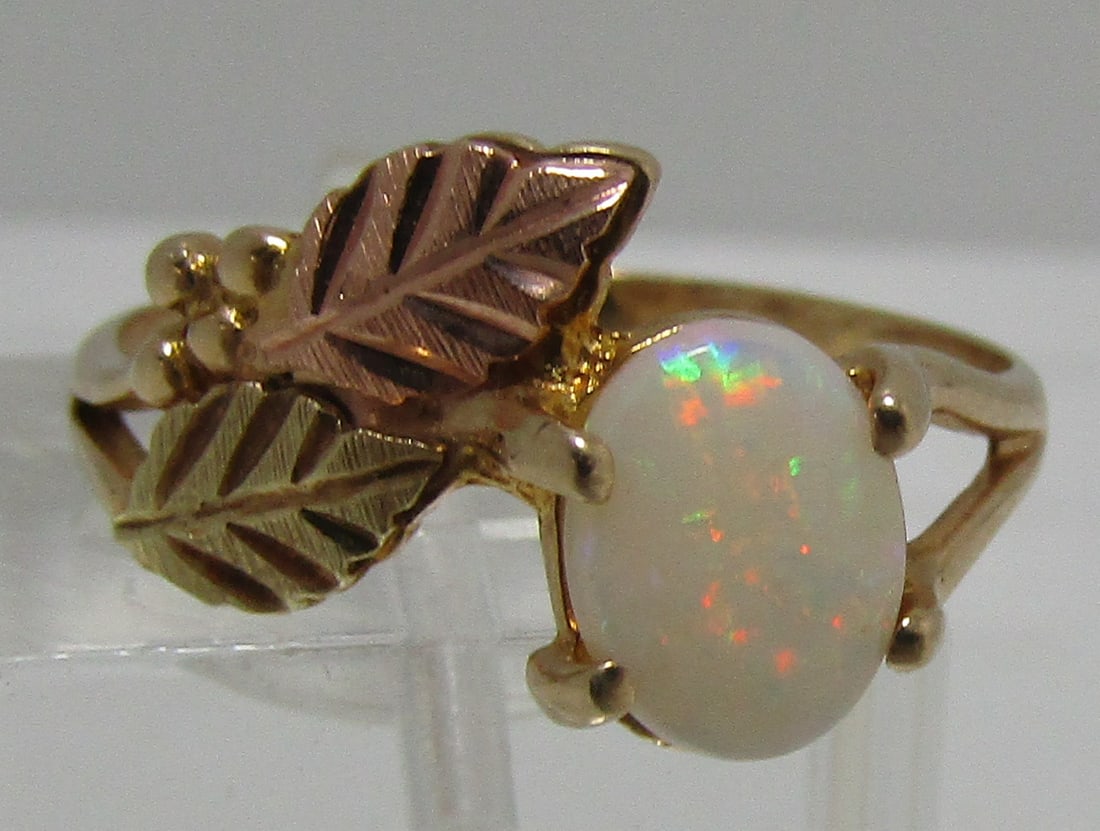 1ct Opal Black Hills Ring 10k Gold Size 7 3 4
