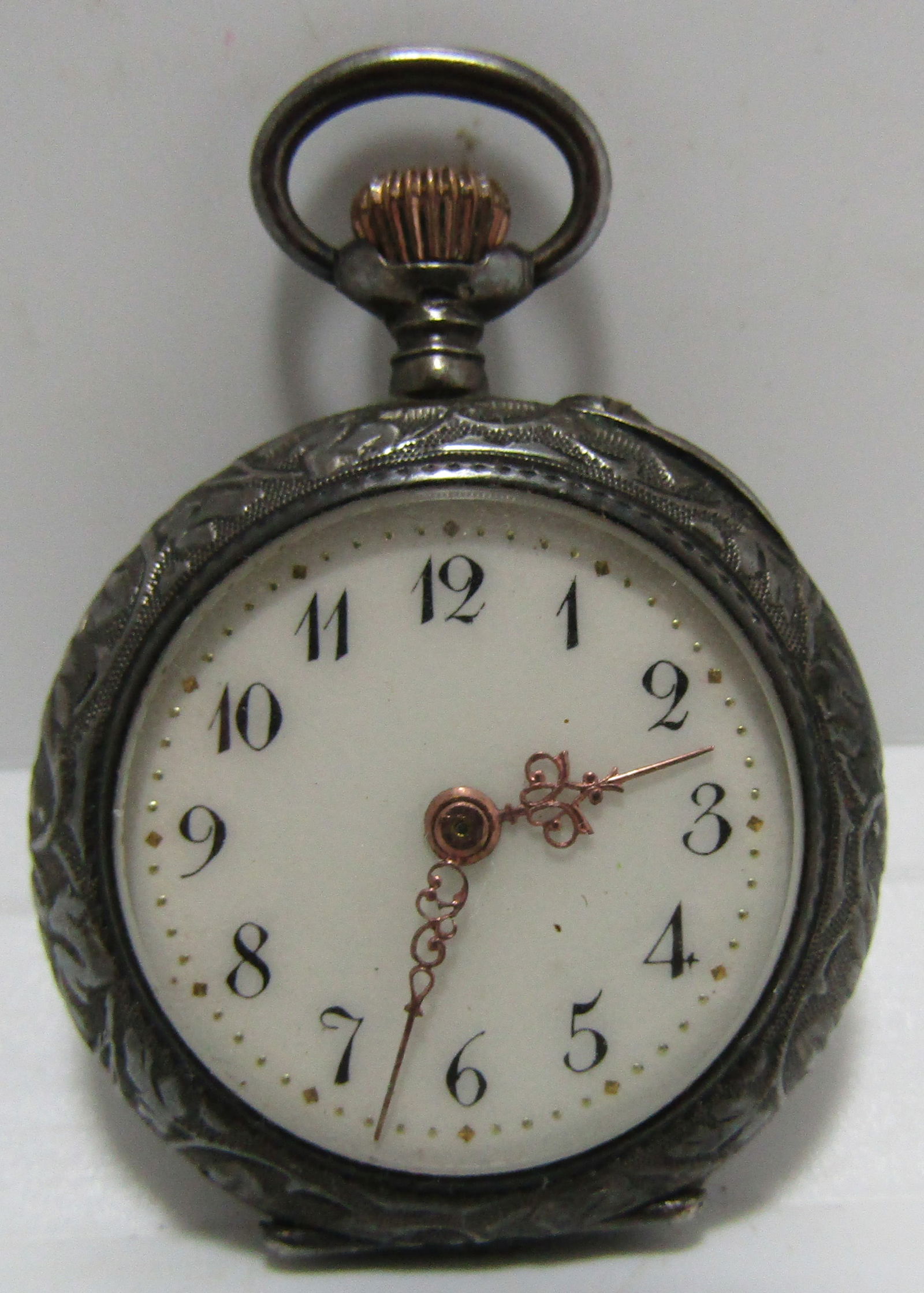 ANTIQUE GOLD & 800 STERLING SILVER POCKET WATCH (1 of 4)