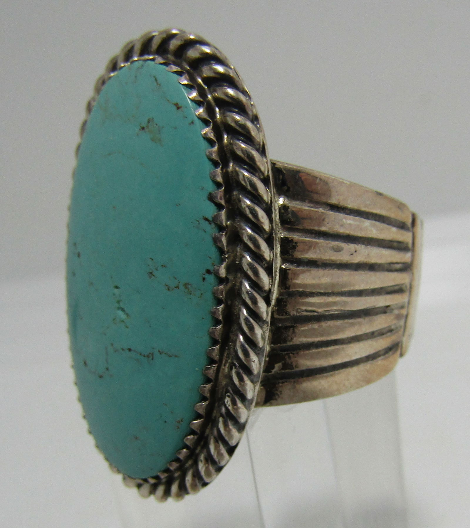 "BEGAY" TURQUOISE RING STERLING SILVER SIZE 12 (1 of 5)