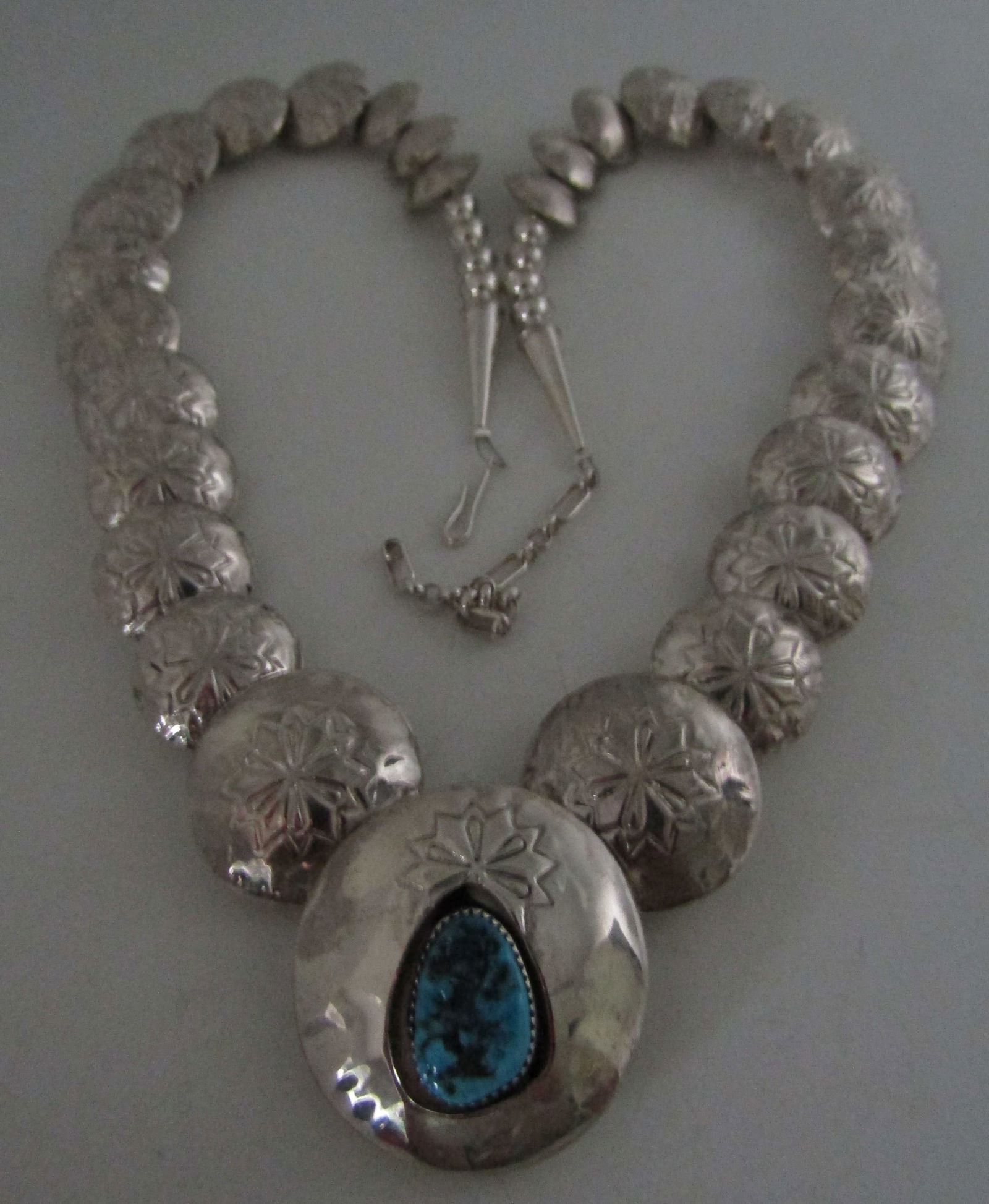 TURQUOISE NAVAJO PEARL NECKLACE STERLING SILVER (1 of 3)
