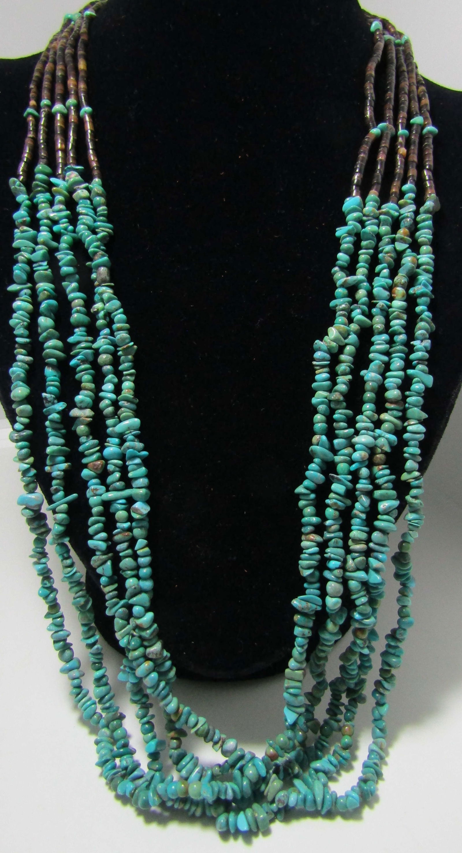 5 STRAND TURQUOISE NUGGET 30" NECKLACE HEISHI BEAD (1 of 2)