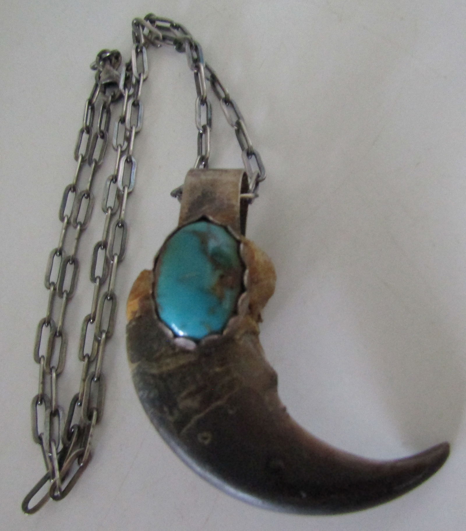 BEAR CLAW BISBEE TURQUOISE NECKLACE STERLING SILVE (1 of 5)