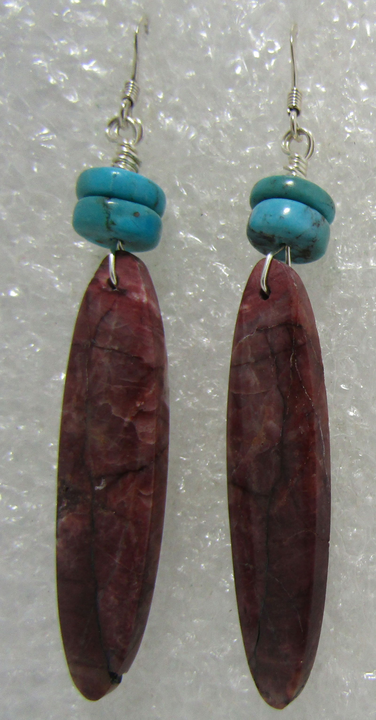 V JOHNSON TURQUOISE SOS EARRINGS STERLING SILVER (1 of 3)