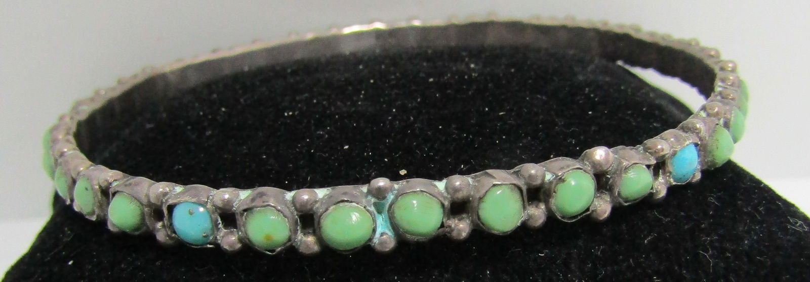 SNAKE EYE TURQUOISE BANGLE BRACELET STERLING SILVE (1 of 1)