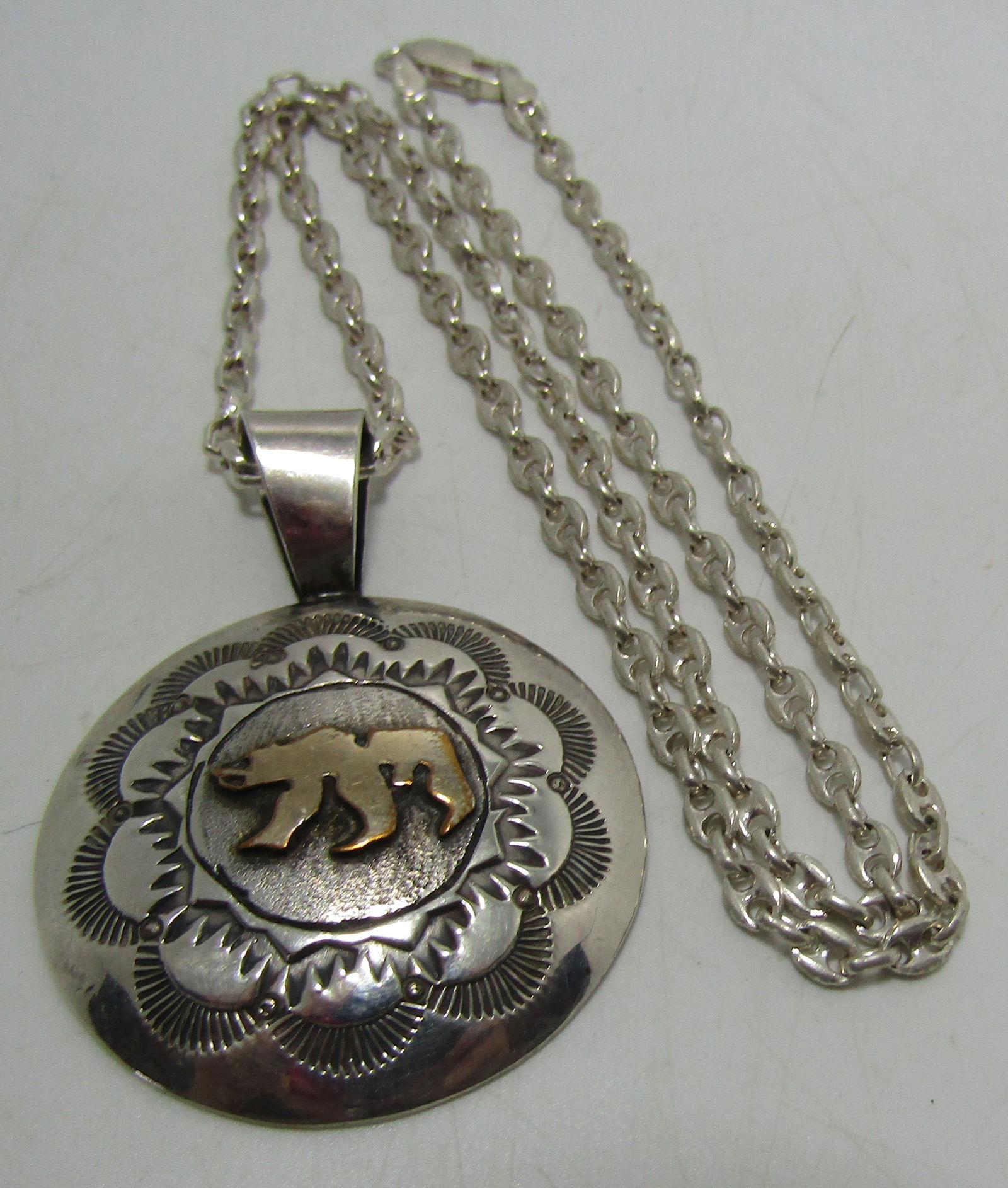 "RJ" BEAR PENDANT NECKLACE STERLING SILVER (1 of 4)