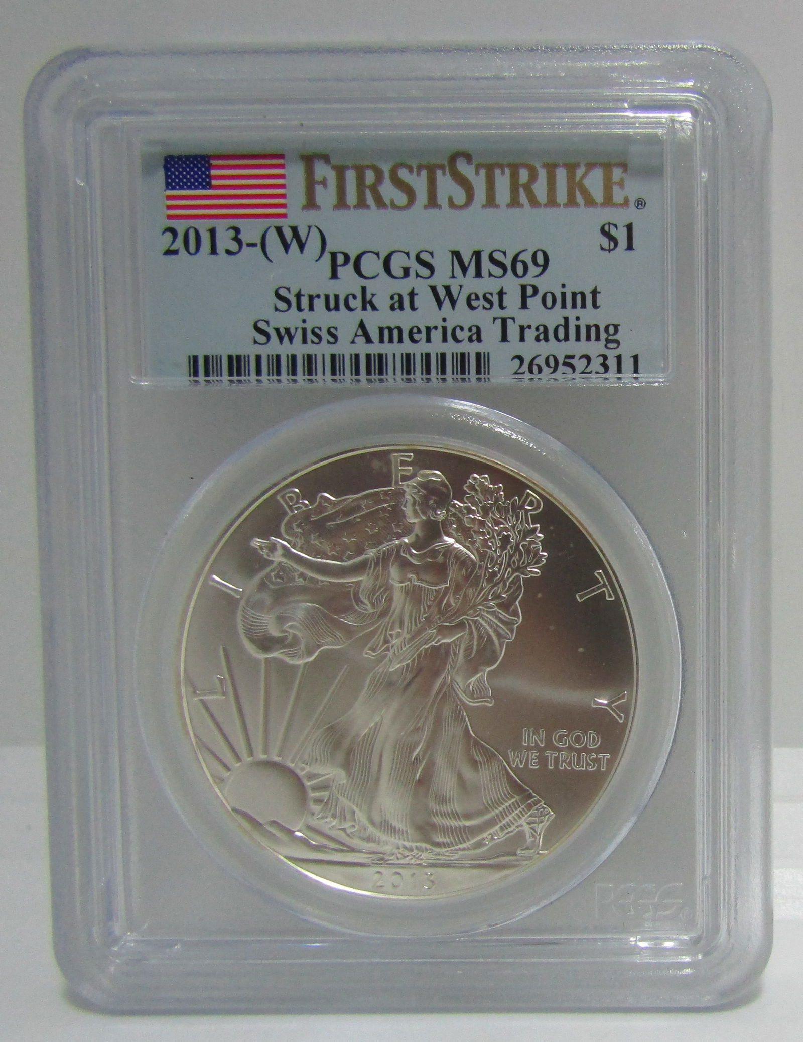 2013 W SILVER EAGLE US COIN MS 69 (1 of 2)