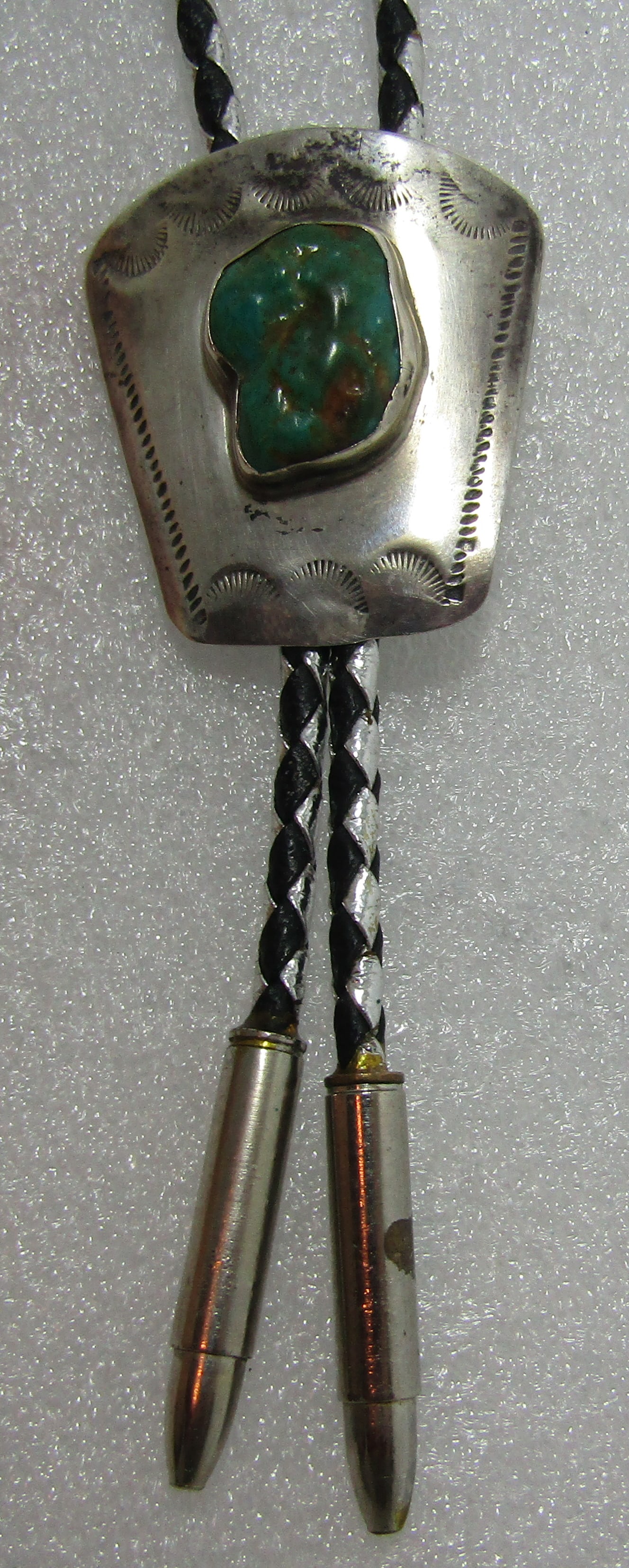 TURQUOISE BOLO TIE NECKLACE STERLING SILVER (1 of 4)