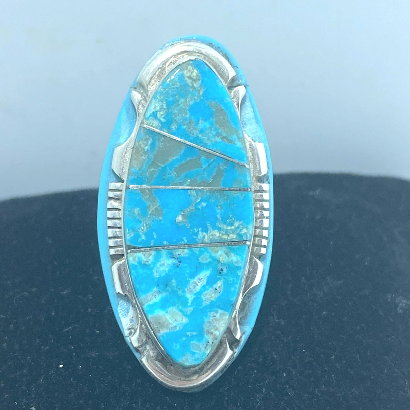 STEVE FRANCISCO NAVAJO STERLING TURQUOISE RING (1 of 4)