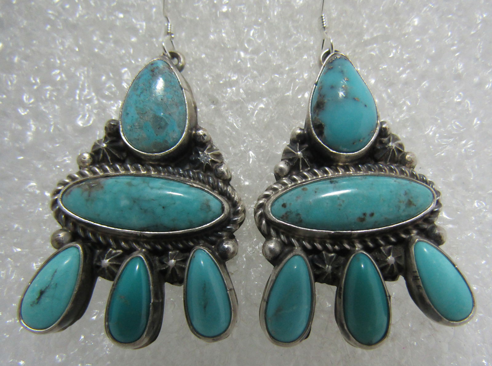SIGNED "RP" TURQUOISE EARRINGS STERLING SILVER (1 of 3)