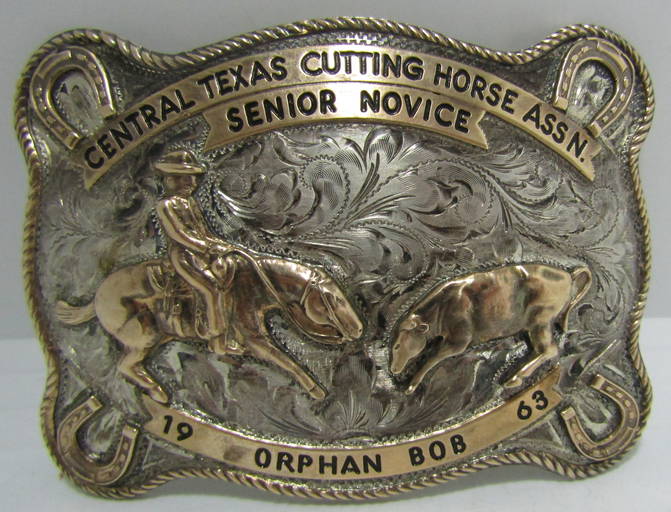 Nelson Silvia Sterling 10k Gold Rodeo Buckle Belt