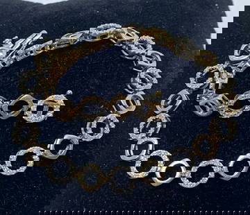 14K 1CTTW DIAMOND BUBBLE BRACELET SOLID GOLD: UNIQUE DESIGN TIFFANY & CO STYLE BUBBLE CIRCLE LINK BRACELET. 208 TOTAL DIAMONDS 1 CTTW. HAS A "T" ON CLASP. LENGTH IS 7.5" AND 6MM WIDE. WEIGHS 9.7 GRAMS. USA SHIPPING $5. NO INTERNATIONAL