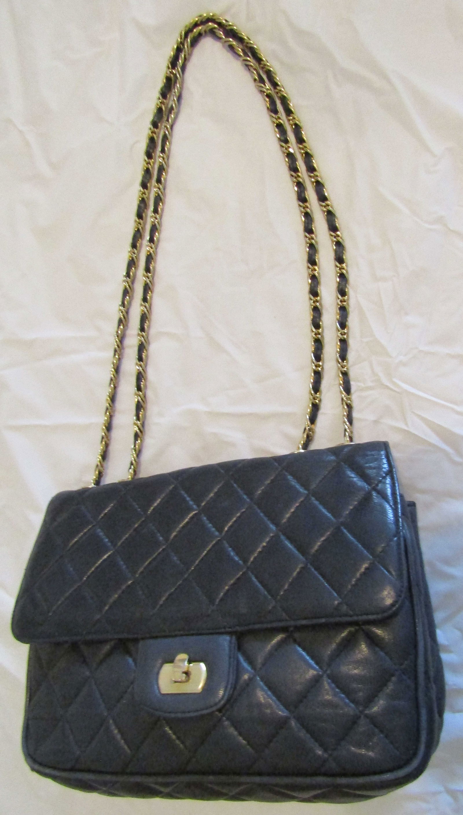 CHANEL STYLE JH QUILTED LEATHER PURSE HANDBAG (1 of 8)