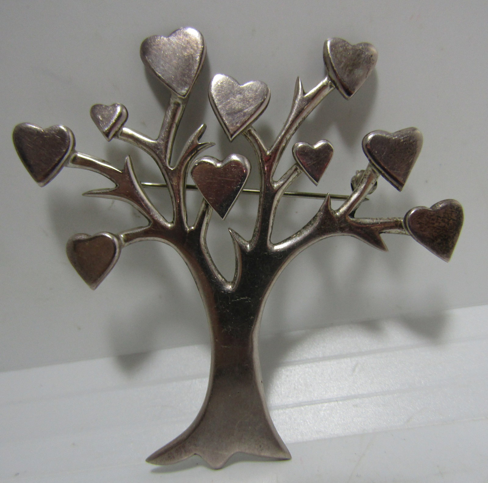 LOS BALLESTEROS TAXCO HEART TREE OF LOVE PIN SILVE (1 of 5)
