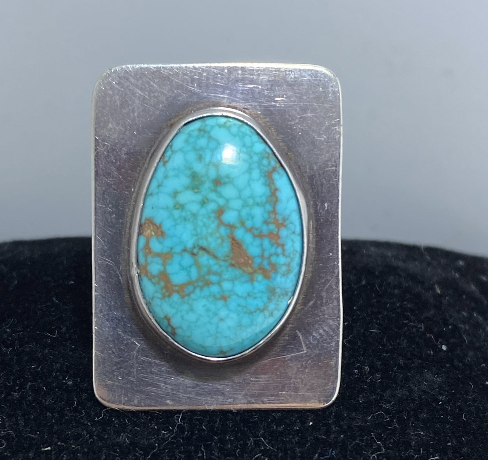 WATERBWEB TURQUOISE STERLING NAVAJO RING (1 of 3)