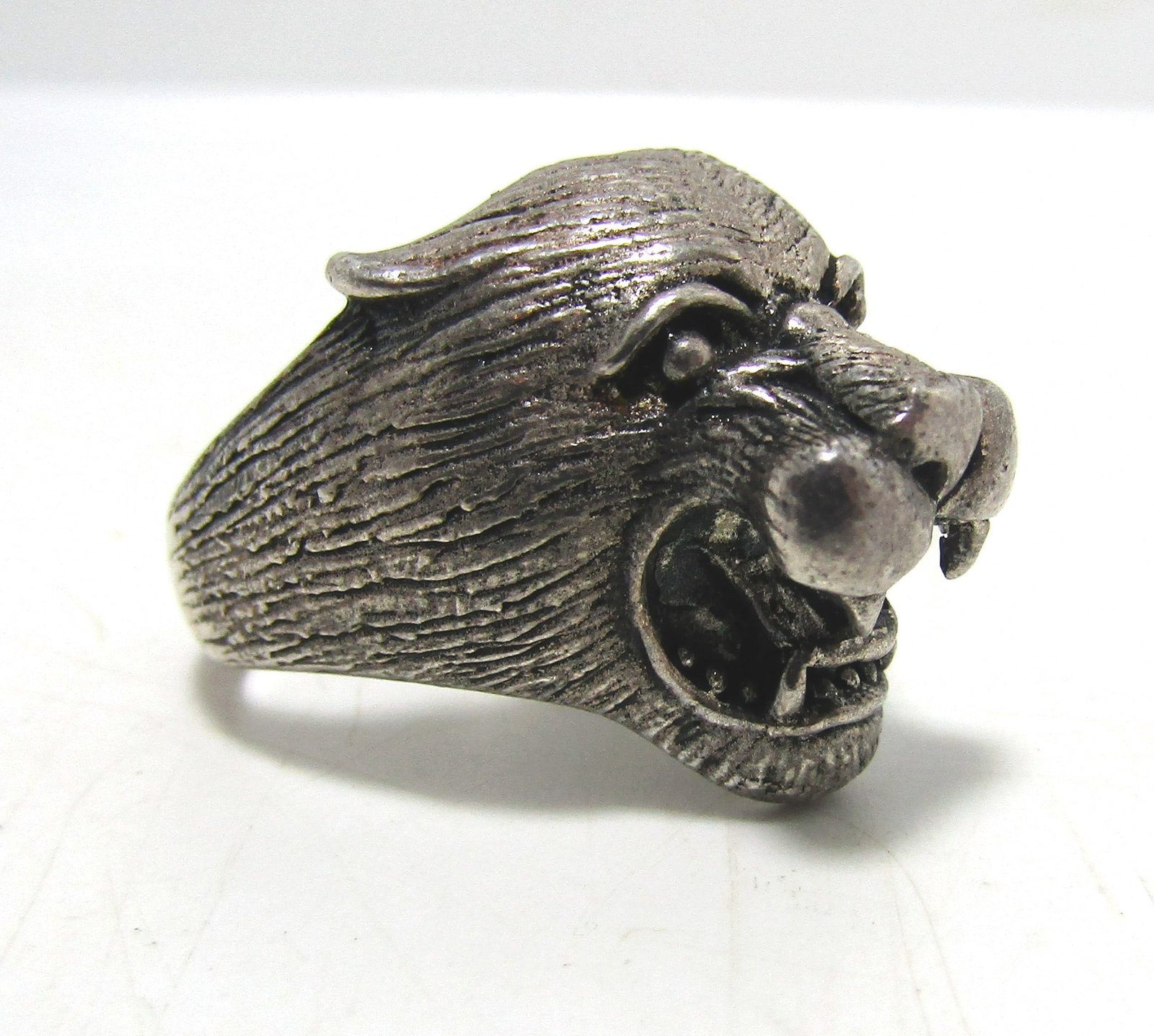STERLING SILVER PUMA PANTHER COUGAR HEAD RING (1 of 4)
