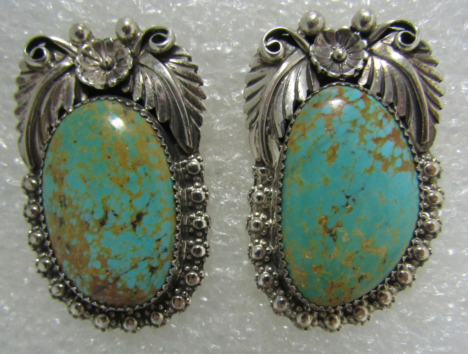 2" "GB" BOYD TURQUOISE EARRINGS STERLING SILVER (1 of 3)