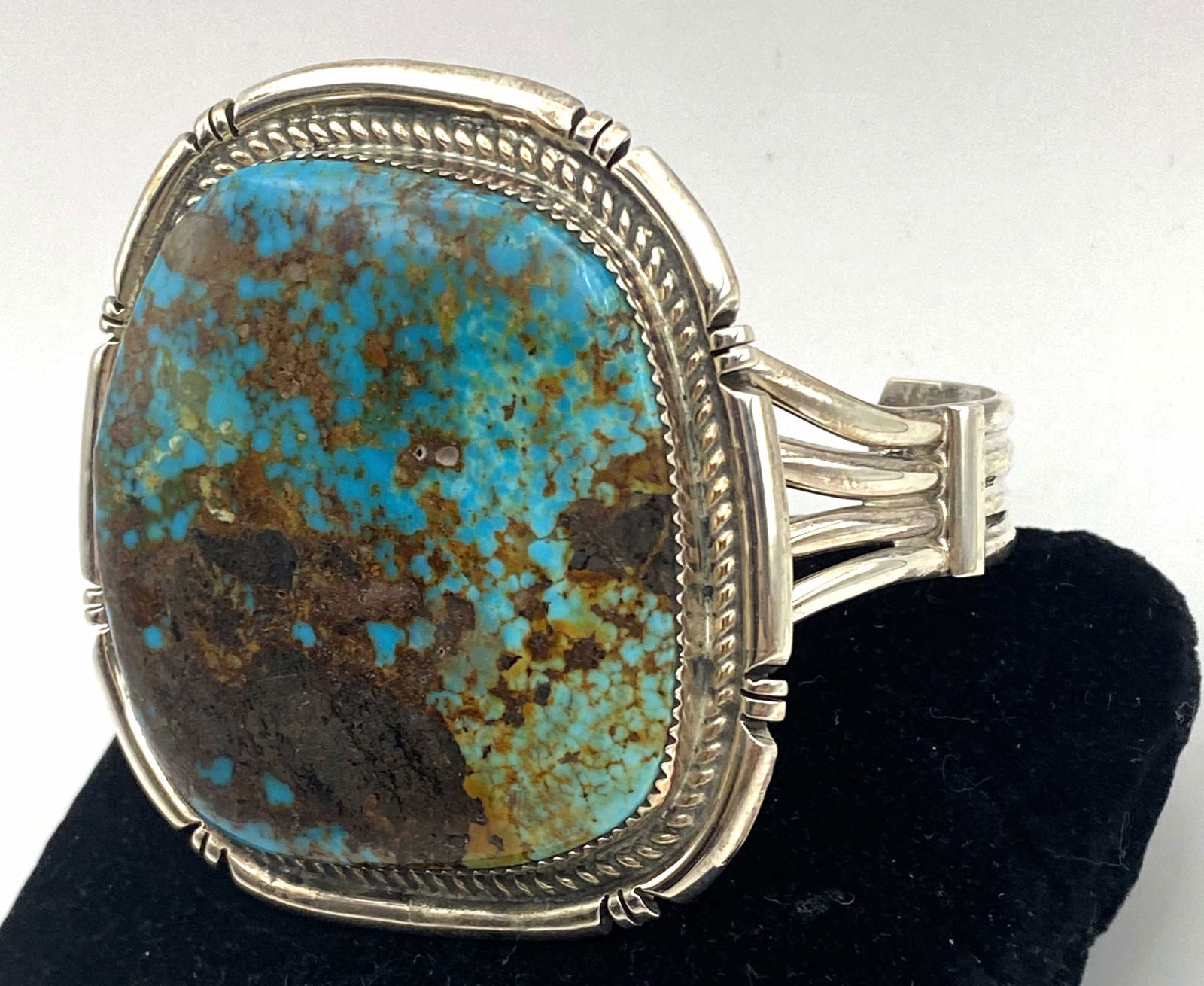 ROYSTON BOULDER TURQUOISE NAVAJO STERLING BRACELET (1 of 4)