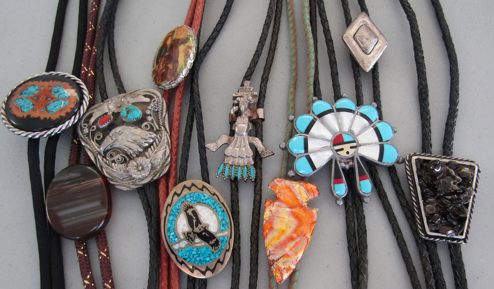 10 BOLO TIE NECKLACE COLLECTION LOT (1 of 3)