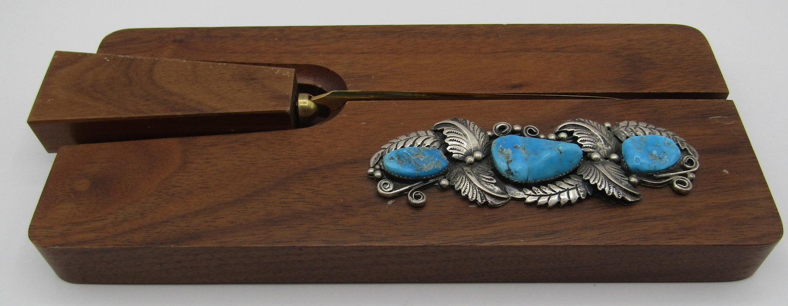 WOW TURQUOISE STERLING SILVER LETTER OPENER DESK (1 of 5)
