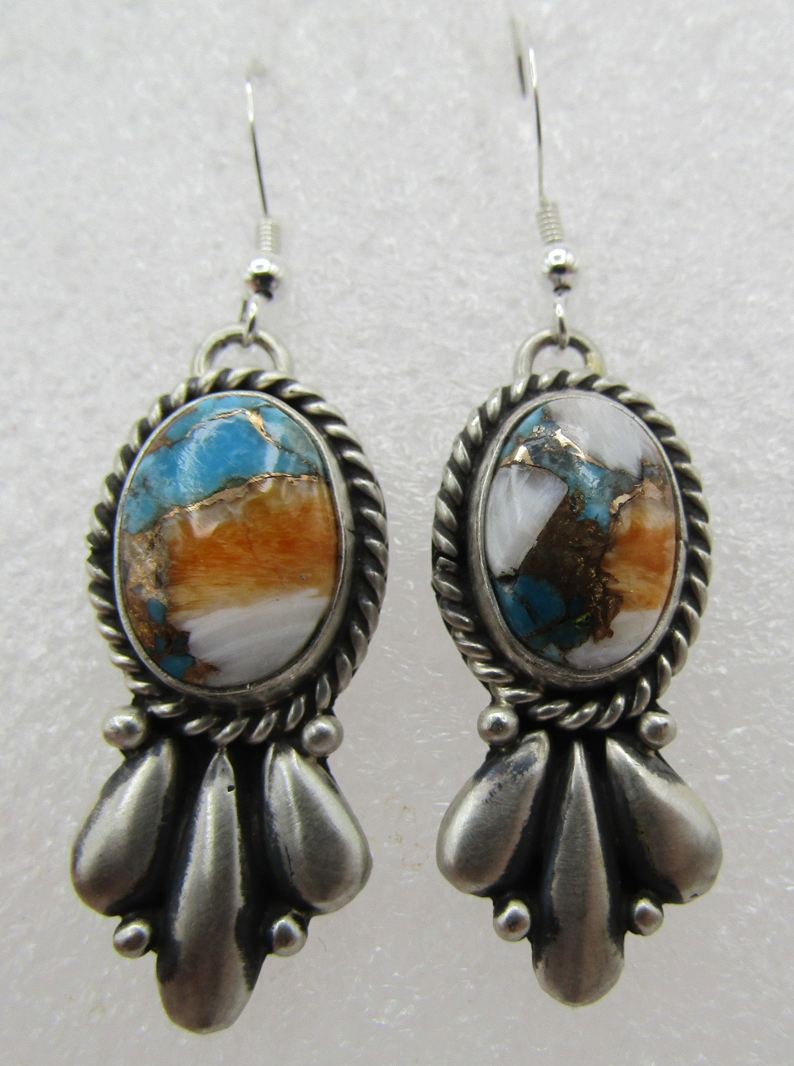 BEGAY TURQUOISE SOS EARRINGS STERLING SILVER (1 of 4)