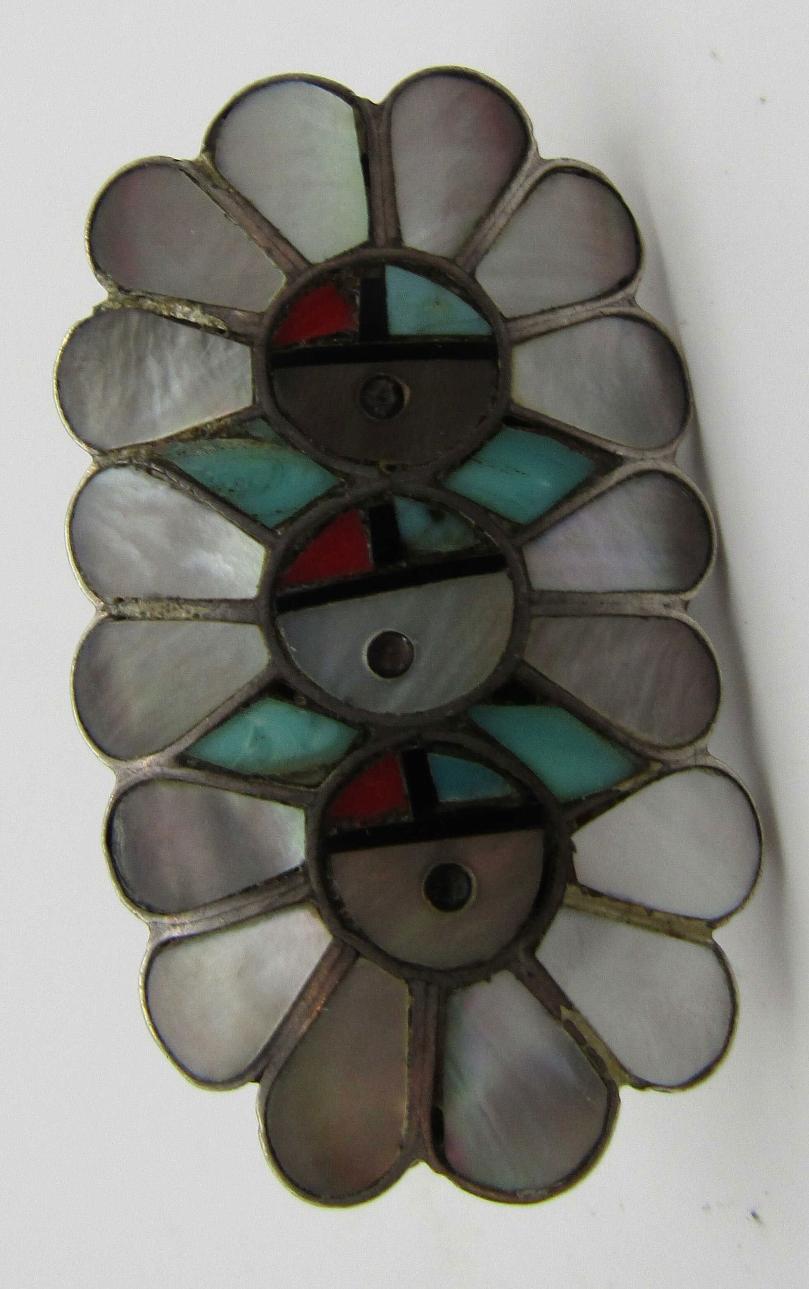 1.75" INLAY TRIPLE SUNFACE RING STERLING SILVER (1 of 4)