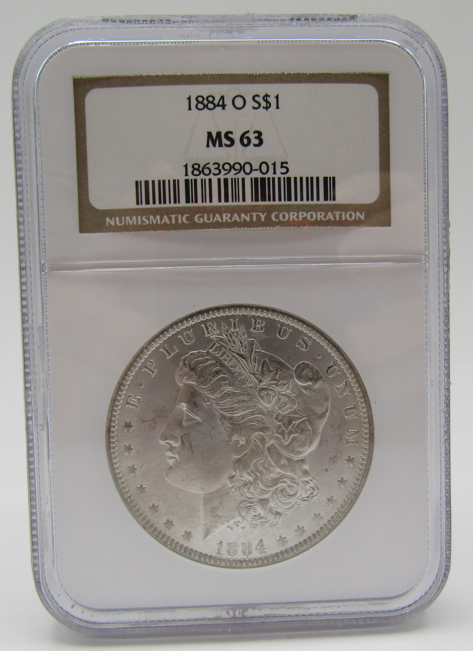 1884 O MORGAN US SILVER DOLLAR COIN MS 63 NGC (1 of 2)