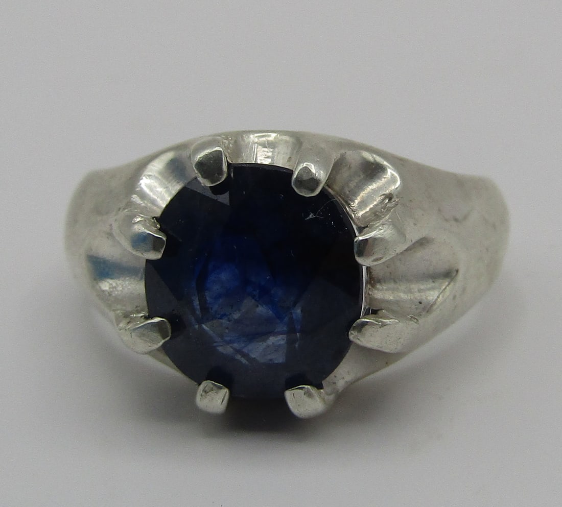 5.5 CARAT SAPPHIRE RING STERLING SILVER (1 of 4)